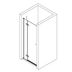 Breuer Panorama Drehtür Mit Festteil Für Nische 90 Cm, Anschlag Links