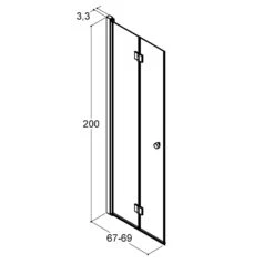 Dansani Match Falttür 69 X 200 Cm Mit Klarglas -Moderne Duschtüren Verkäufe dansani duschkabinen match falttuer 69 x 7113066