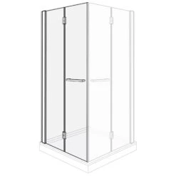 DUSCHOLUX Bella Vita 3 Drehfalttür 110 X 200 Cm Für Eckeinstieg, Anschlag Links