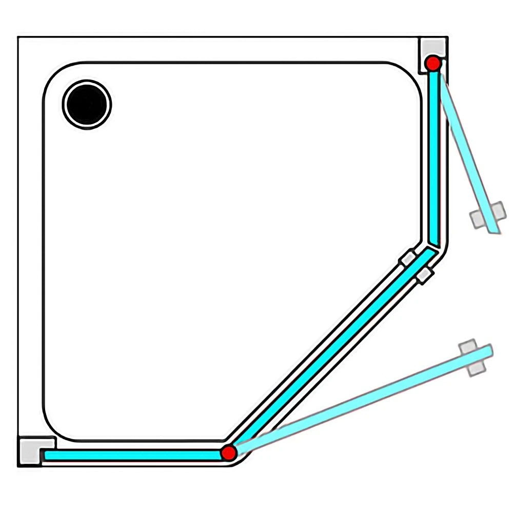 Breuer ELANA 6 Fünfeckdusche Mit 2 Drehtüren Einstieg Rechts, 90 X 90 Cm 5 Breuer ELANA 6 Fünfeckdusche Mit 2 Drehtüren Einstieg Rechts, 90 X 90 Cm – Bild 3