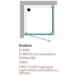 Breuer ELANA 6 Drehtür DT 90 X 200 Cm Mit Bogengriff, Anschlag Links -Moderne Duschtüren Verkäufe hersteller breuer elana tueren seitenwaende drehtuer 1706335