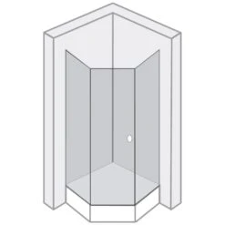 Breuer FIRST GLASS Fünfeckdusche Mit Drehtür, Anschlag Links