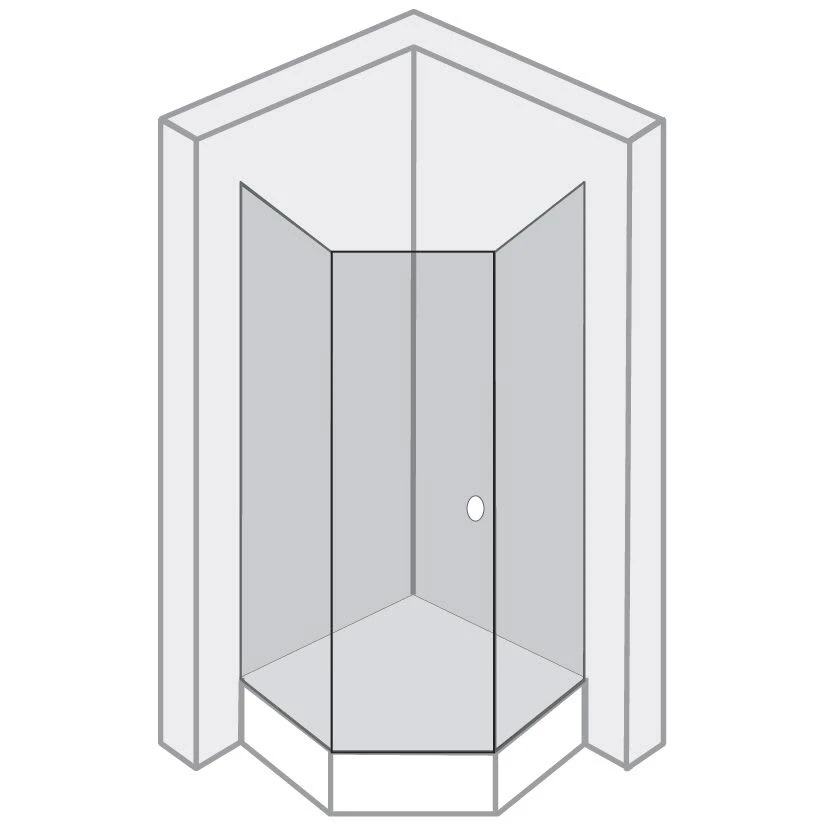 Breuer FIRST GLASS Fünfeckdusche Mit Drehtür, Anschlag Links 3 Breuer FIRST GLASS Fünfeckdusche Mit Drehtür, Anschlag Links