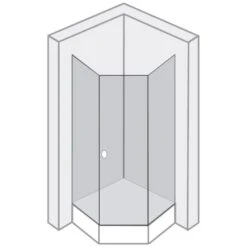 Breuer FIRST GLASS Fünfeckdusche Mit Drehtür, Anschlag Rechts