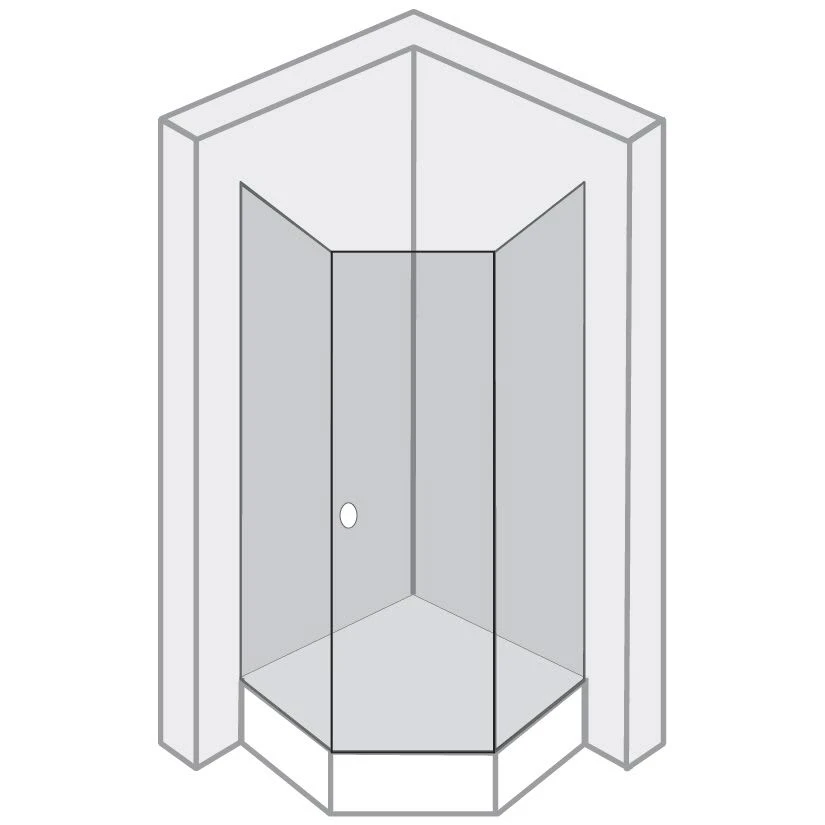 Breuer FIRST GLASS Fünfeckdusche Mit Drehtür, Anschlag Rechts 3 Breuer FIRST GLASS Fünfeckdusche Mit Drehtür, Anschlag Rechts