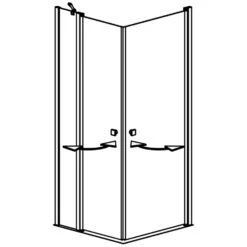 GEO Maw Flex Eckeinstieg 3-teilig Mit Pendeltüren Und Festteil Links, 90 X 100 Cm