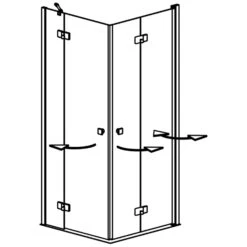GEO Maw Flex Eckeinstieg 3-teilig Mit Festteil/Drehtür Und Drehfalttür, 100 X 80 Cm