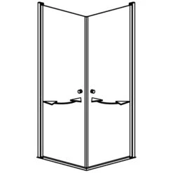 GEO Maw Flex Eckeinstieg Mit 2 Pendeltüren Mit Knopfgriffe, 100 X 100 Cm