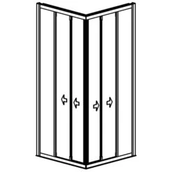 GEO Maw Flex Eckeinstieg Mit 2 Schiebetüren 3-teilig, 80 X 75 X 175 Cm