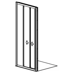 GEO Maw Flex Schiebetür Links 3-teilig Für Nische, 90 X 200 Cm