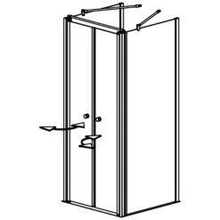GEO Maw Flex U-Kabine Mit Doppelpendeltür, 90 X 100 X 90 Cm