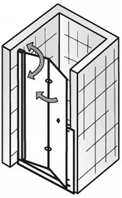 HSK Exklusiv Drehfalttür Nische 90 X 200 Cm Türanschlag Links Scharniere Softcube