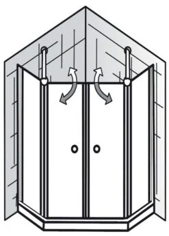 HSK Exklusiv Fünfeckdusche 4-teilig 90 X 90 X 200 Cm