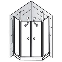 HSK Exklusiv Fünfeckdusche 4-teilig 100 X 100 X 200 Cm