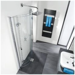 HSK Exklusiv Runddusche Halbkreis Mit Drehfalttür+Griff2 Am Zweiten Element