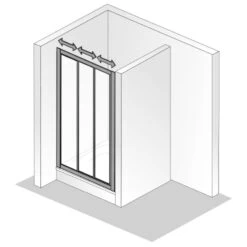 HSK Favorit Gleittür 3-teilig 90 X 185 Cm