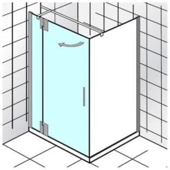 HSK K2P Drehtür An Nebenteil Für Seitenwand,90cm,Anschlag Links
