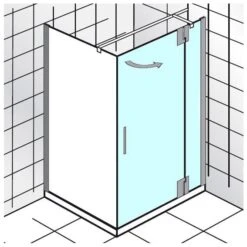 HSK K2P Drehtür An Nebenteil Für Seitenwand,90cm,Anschlag Rechts