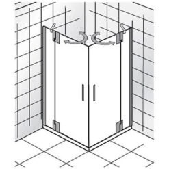 HSK K2P 2 Drehtüren An Nebenteilen Eckeinstieg, 90 X 90 Cm