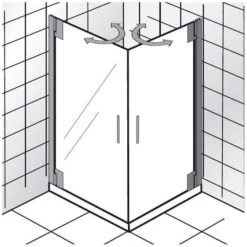 HSK K2P 2 Drehtüren Eckeinstieg, 80x80 Cm