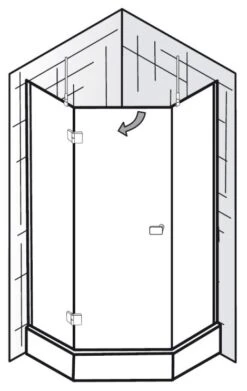 HSK Premium Softcube Fünfeckdusche 100 Cm, Anschlag Links