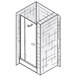 HSK Premium Softcube Drehtür Für Nische Mit Nebenteil 75 Cm, Anschlag Links