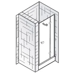 HSK Premium Softcube Drehtür Für Nische Mit Nebenteil 75 Cm, Anschlag Rechts