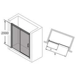 HÜPPE Classics 2 EasyEntry Gleittür 1-teilig Mit Festteil Links 140 X 200 Cm, Glas Ohne Anti-Plaque -Moderne Duschtüren Verkäufe hersteller hueppe classics 2 gleittuer 1 10528373