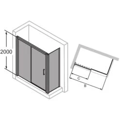 HÜPPE Classics 2 EasyEntry Gleittür 1-teilig Mit Festteil Links 115 X 200 Cm, Glas Ohne Anti-Plaque -Moderne Duschtüren Verkäufe hersteller hueppe classics 2 gleittuer 1 10530569
