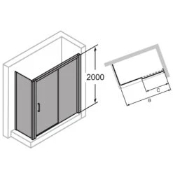 HÜPPE Classics 2 EasyEntry Gleittür 1-teilig Mit Festteil Rechts 130 X 200 Cm, Glas Mit Anti-Plaque -Moderne Duschtüren Verkäufe hersteller hueppe classics 2 gleittuer 1 10539182