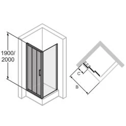 HÜPPE Classics 2 Gleittür 2-teilig Mit Festem Segment 100 X 190 Cm, Glas Ohne Anti-Plaque -Moderne Duschtüren Verkäufe hersteller hueppe classics 2 gleittuer teilig 10481921