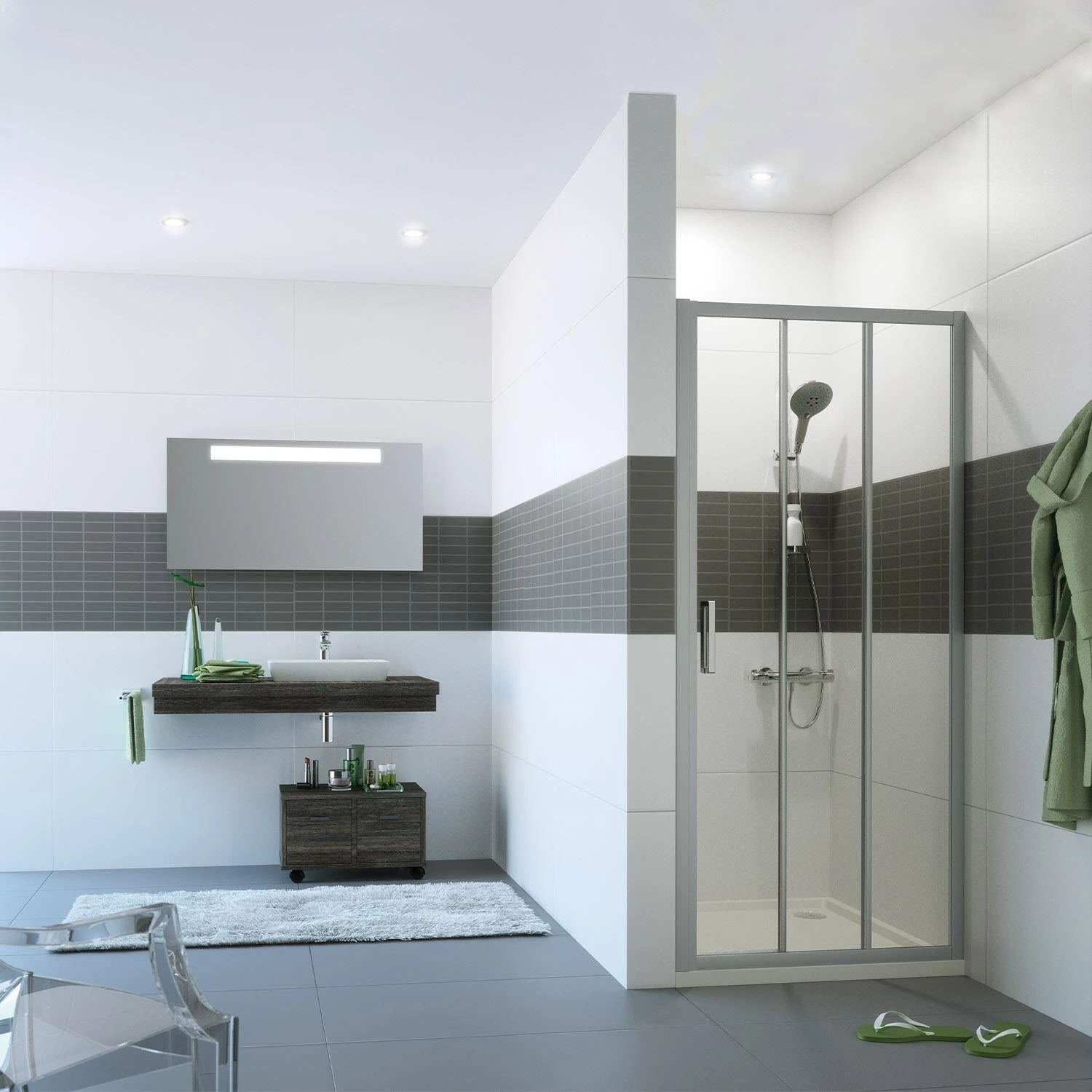 HÜPPE Classics 2 Gleittür 2-teilig Mit Festem Segment 100 X 200 Cm, Glas Mit Anti-Plaque 8 HÜPPE Classics 2 Gleittür 2-teilig Mit Festem Segment 100 X 200 Cm, Glas Mit Anti-Plaque – Bild 6