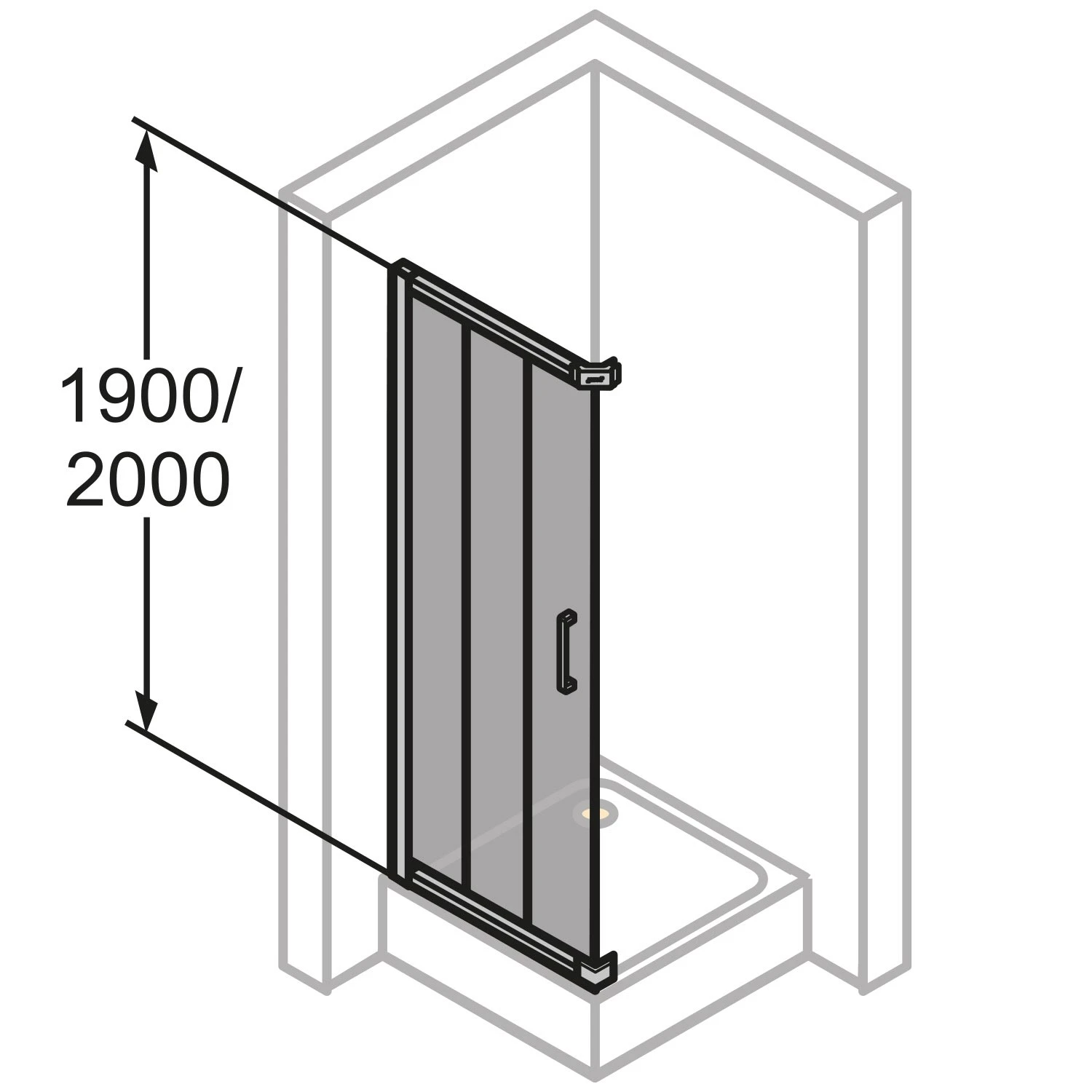 HÜPPE Classics 2 Gleittüreckeinstieg 3-teilig 70 X 200 Cm, Glas Ohne Anti-Plaque 6 HÜPPE Classics 2 Gleittüreckeinstieg 3-teilig 70 X 200 Cm, Glas Ohne Anti-Plaque – Bild 4