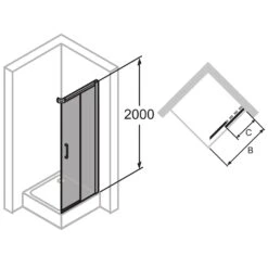 HÜPPE Classics 2 EasyEntry Gleittüreckeinstieg 1/2-Teil Rechts 120 X 200 Cm, Glas Ohne Anti-Plaque -Moderne Duschtüren Verkäufe hersteller hueppe classics 2 gleittuereckeinstieg teilig 10514969