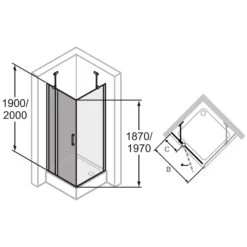 HÜPPE Classics 2 Schwingtür Mit Festteil Für Seitenwand/Eckeinstieg 100 X 200 Cm, Glas Mit Anti-Plaque -Moderne Duschtüren Verkäufe hersteller hueppe classics 2 schwingtuer festem 10616240