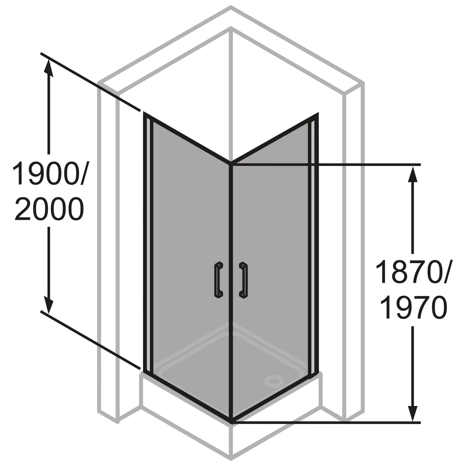HÜPPE Classics 2 Schwingtüreckeinstieg 90/90 X 190 Cm, Glas Ohne Anti-Plaque 6 HÜPPE Classics 2 Schwingtüreckeinstieg 90/90 X 190 Cm, Glas Ohne Anti-Plaque – Bild 4