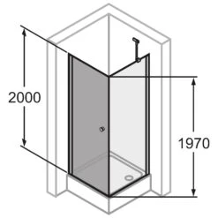 HÜPPE Pulsano 4-Eck Schwingtür Für Seitenwand/Eckeinstieg 80 X 200 Cm, Glas Ohne Anti-Plaque -Moderne Duschtüren Verkäufe hersteller hueppe pulsano tuer seitenwand 4 10059398