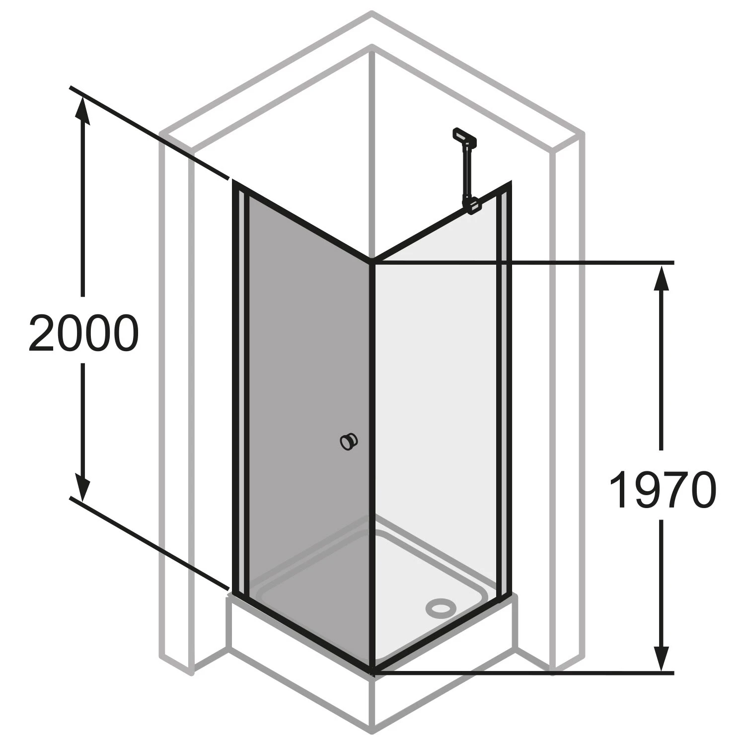 HÜPPE Pulsano 4-Eck Schwingtür Für Seitenwand/Eckeinstieg 100 X 200 Cm, Glas Ohne Anti-Plaque 6 HÜPPE Pulsano 4-Eck Schwingtür Für Seitenwand/Eckeinstieg 100 X 200 Cm, Glas Ohne Anti-Plaque – Bild 4