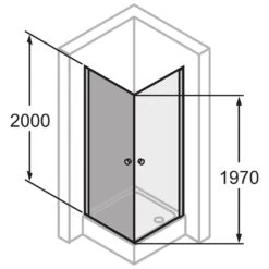 HÜPPE Pulsano 4-Eck Schwingtür Für Seitenwand/Eckeinstieg 90 X 200 Cm, Glas Ohne Anti-Plaque -Moderne Duschtüren Verkäufe hersteller hueppe pulsano tuer seitenwand 4 10060208