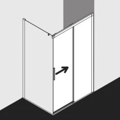 Kermi Dark Edition NICA Schiebetüre Für Seitenwand 123 X 200 Cm, Anschlag Rechts -Moderne Duschtüren Verkäufe hersteller kermi duschkabinen dark edition duschtueren 3028037