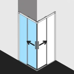 Kermi Dark Edition NICA Eckdusche Schiebetür 113 X 200 Cm, Festfeld Links -Moderne Duschtüren Verkäufe hersteller kermi duschkabinen dark edition eckeinstieg 3023525