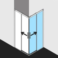 Kermi Dark Edition NICA Eckdusche Schiebetür 120 X 200 Cm, Festfeld Rechts -Moderne Duschtüren Verkäufe hersteller kermi duschkabinen dark edition eckeinstieg 3023564