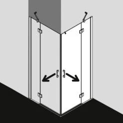 Kermi Liga Eckeinstieg Schwingtür Mit Festteil Für Duschwanne 110 Cm, Halbteil Rechts -Moderne Duschtüren Verkäufe hersteller kermi duschkabinen liga neu eckeinstieg 2458114