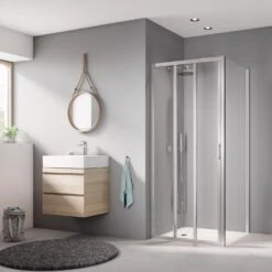 Kermi Liga Gleittür 3-teilig 105 Cm Mit Festfeld Links