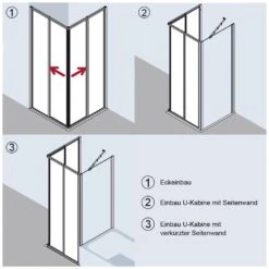 Kermi Ibiza 2000 Eckeinstieg 2-teilig Gleittür, Halbteil 100 X 185 Cm