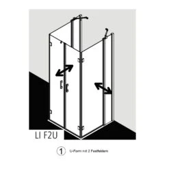 Kermi Liga U-Form Pendel Falttüren Mit Festfeldern 90 X 90 Cm 9 Kermi Liga U-Form Pendel Falttüren Mit Festfeldern 90 X 90 Cm -Moderne Duschtüren Verkäufe hersteller kermi duschkabinen serie liga form 2149447