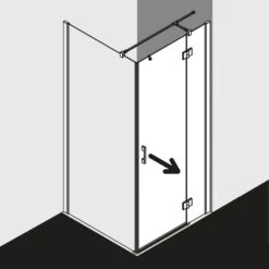 Kermi Liga Schwingtür Mit Festfeld Für Duschwanne 80 Cm, Anschlag Rechts -Moderne Duschtüren Verkäufe hersteller kermi duschkabinen serie liga schwingtuer 2457244
