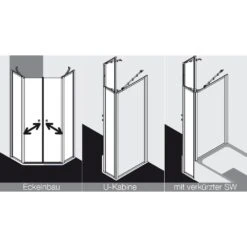 Kermi Nova 2000 F42 Fünfeck-Duschkabine Mit Pendeltüren U. Festfeldern 90x90x200 Cm