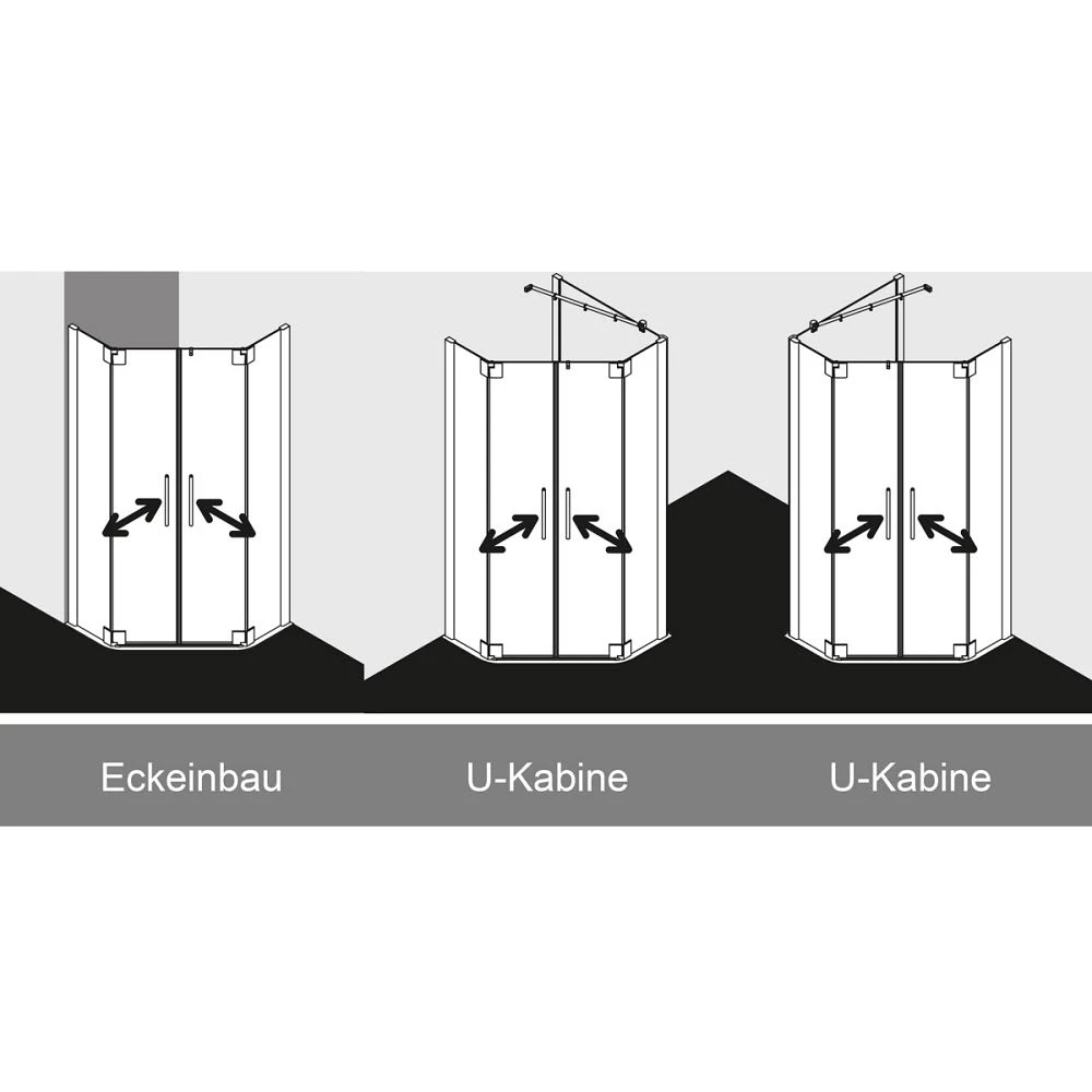 Kermi Pasa XP Fünfeck-Duschkabine Mit Pendeltüren 75 X 90 Cm, 30/45 Cm Schenkelmaß 5 Kermi Pasa XP Fünfeck-Duschkabine Mit Pendeltüren 75 X 90 Cm, 30/45 Cm Schenkelmaß – Bild 3