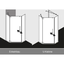 Kermi Pasa XP Fünfeck-Duschkabine 80 X 90 Cm, 35/45 Cm Schenkelmaß, Anschlag Links -Moderne Duschtüren Verkäufe hersteller kermi duschkabinen serie pasa xp 1515840